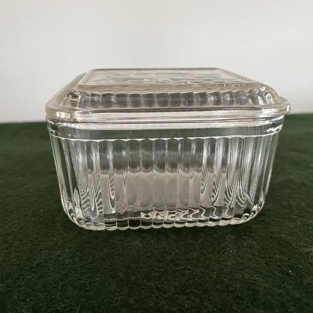 Vintage MCM Clear Glass Refrigerator 5